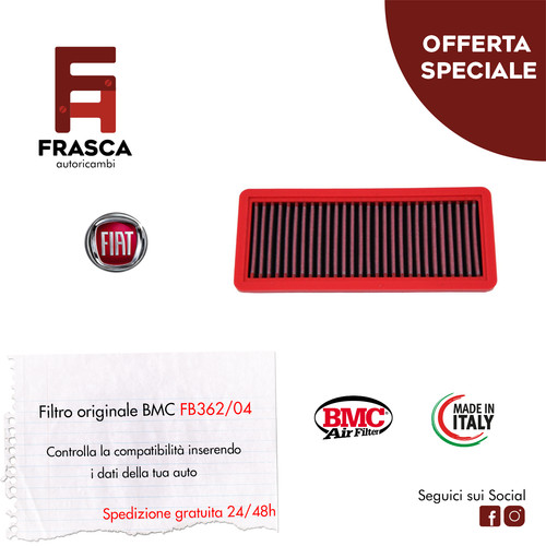 Filtro aria sportivo bmc fiat - filtro,